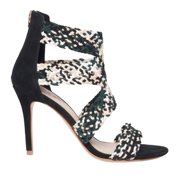 Sandro Paris Agate Suede Braid Stiletto Sandals 37 - Picture 1 of 9